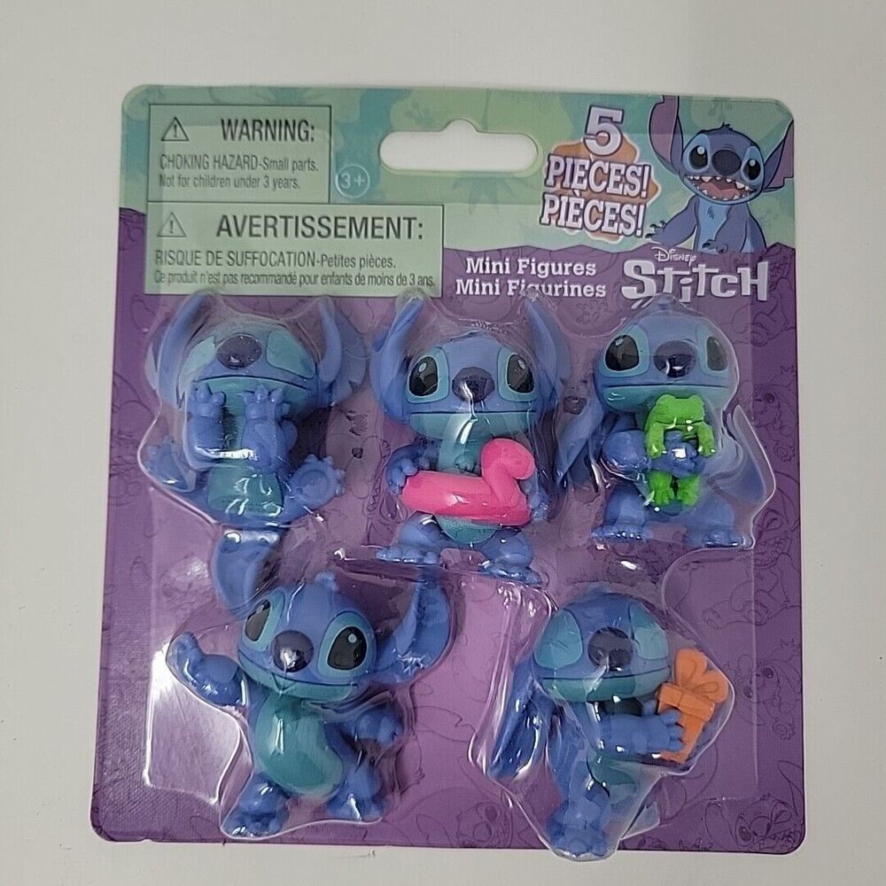 Disney Lilo & Stitch 5 Pack 2 Inch Figures Cake Toppers NEW Lilo Just Play Blue